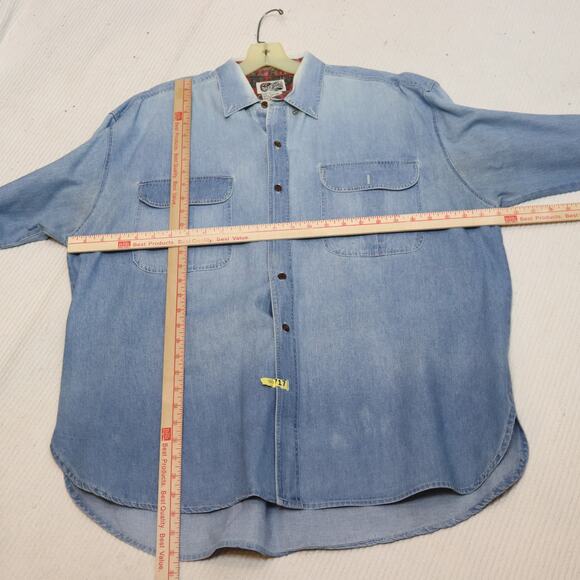 Vintage Cotton Supply Denim button down shirt Men's size Large - Picture 3 of 6